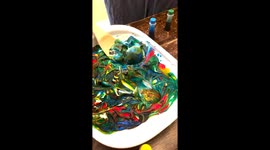 Shaving cream plus food dye equals awesome way to color easter eggs