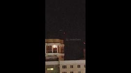 Drones spotted in night sky during reported attack in Moscow, Russia