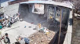 Roof blown off by extreme winds in China narrowly misses elderly woman