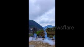 Chinese farmer uses firecracker launcher to scare off hawks after losing thousands of chickens to bird attacks