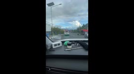 Broken car spotted driving on the road in Jailolo, Maluku, USA