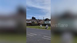 Moment plane hit roofs and crash landed in Isle of Wight holiday park