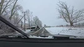 US: Vehicle Stuck in Roadside Ditch in Berwick