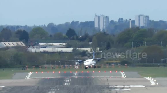 NAIL-BITING moment pilots almost crash at Birmingham's BHX Airport during strong 50mph crosswinds