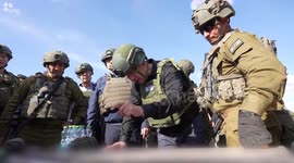 Prime Minister Benjamin Netanyahu, during his visit to the northern Gaza Strip