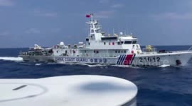 China Coast Guard ship sails close to Philippine vessel