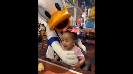 My daughter meeting Donald Duck, she was in awe, she loves her Donald!