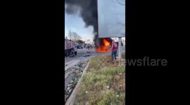 Lebanon: Emergency rescue teams rush to the scene of the Israeli aerial attack which targeted a vehicle at the entrance to Sidon