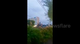Indonesia: Moments Before a Car Was Hit by a Commuter Line Train in Bogor, Residents Waved to Give a Warning