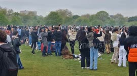 Haze rises as thousands spark up spliffs at exactly 4.20pm in London's Hyde Park