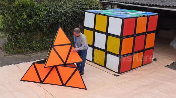 Puzzle guru makes 'world's largest pyramid puzzle' weighing 22kg