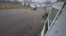 Tree Smashes Into Empty Home During Storm