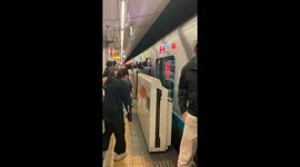 Man Squishes Into Crowded Train Last Minute