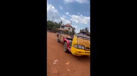 Mechanic specialises in hilarious cut-and-shut cars that hit the roads in Cambodia