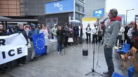 Belgium: Hunger strikers, EU workers protest in Brussels for Gaza aid