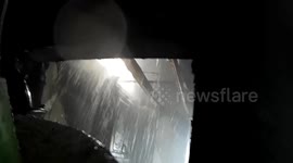 Firefighters Battle Stubborn Blaze, Ceiling Collapses During Intense Attack