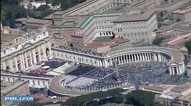 Vatican City: Aerial footage shows thousands gather for Pope Francis’ funeral at the Vatican