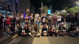Israel: Israeli protestors display photos of Palestinian children killed in Israeli attacks
