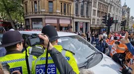 Tempers flare as direct action group Just Stop Oil march one last time