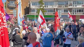 A peaceful demonstration between Anti immigration and Refugees Welcome in Dover’s Market Square