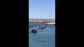 Speedboat somersaults through the air in high octane crash