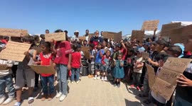 Gazan children hold demonstration against Israeli occupation