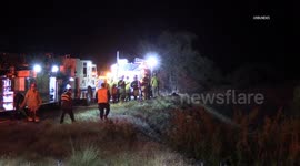 US, Bakersfield: Bakersfield Firefighters Rescue Driver And Passenger From Car Off Cliff Crash
