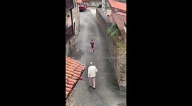 Grandfather and Grandson Play Together