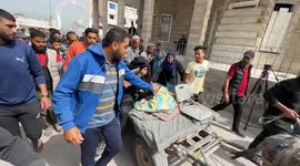 Victims of Israeli attack on eastern Gaza brought to Al-Ahli Baptist Hospital