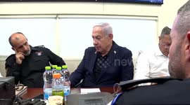 Israel: Prime Minister Benjamin Netanyahu at the Fire Management Command