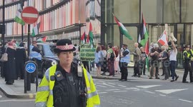 A rally to free the Filton 18 outside the Old Bailey in London, UK