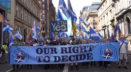 Independence March, Glasgow wnere all under one banner march through city
