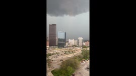 Storm winds bring down construction tower near PPG Paints Arena