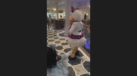 Meeting Daisy Duck on the Disney Wish Cruise ship  on my 4th birthday