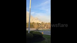 US: Smoke from a brush fire at Joint Base Cape Cod is visible over Bourne