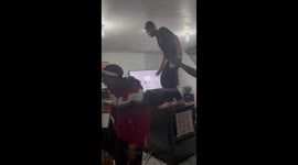 Man falls off portable sink while dancing at party in Johannesburg, South Africa