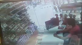 A barasingha deer intered the shop a footwear shop in Hamirpur, Himachal Pradesh