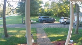 Loose tyre smashes into house at 65mph in Ohio