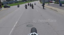 Truck Road Rage Attempt to Wipe Out Bikers