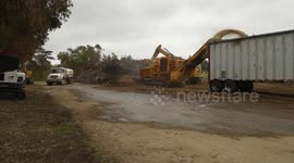 US: Vegetative Debris From Wildfires Processed For Recycling At Will Rogers Historic State Park