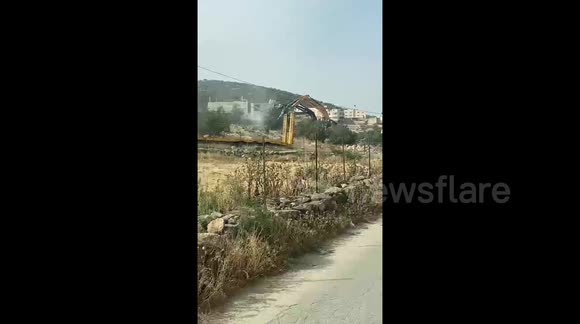 Israeli bulldozers near the town of Dura, south of the West Bank - Buy ...