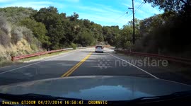Car driving on the shoulder