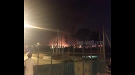 Fire broke out at a metalware market in Beijing 