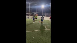 Best free kick ever? Footballer fakes fall in brilliant disguised assist