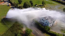 Huge water 'explosion' damages house in Gloucester, UK