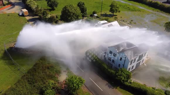 Huge water 'explosion' damages house in Gloucester, UK