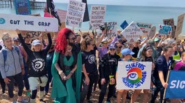 Surfers Against Sewage protest in Brighton, UK