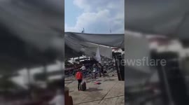 Mexico: Strong Winds Cause Book Fair Structure Collapse