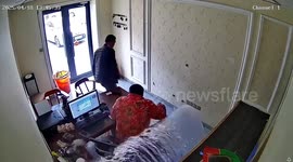 Fish tank suddenly bursts leaving office worker soaked