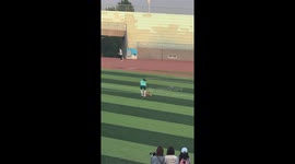 Cat channels his inner Ronaldo as he runs rings around players